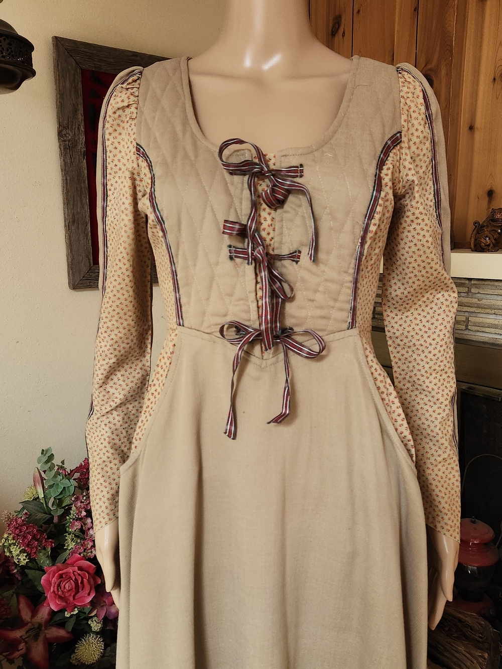 Dreamy 70s Gunne Sax Prairie Dress Corduroy-Style Bodice Size 8 - Picture 4 of 15